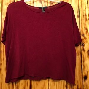 Women’s Maroon Forever21 Boxy Tee Size L